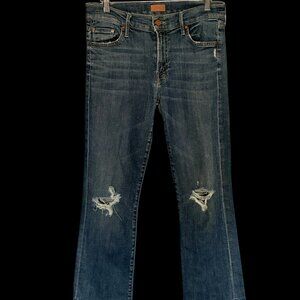 Mother Distressed Outsider Crop Jeans